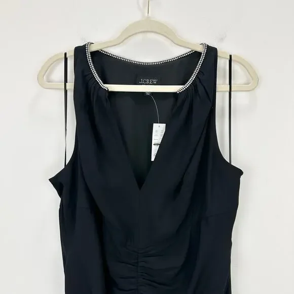 J.Crew Collection Full Length Embellished Ruched Dress Black Formal US 14 NWT - Picture 8 of 15